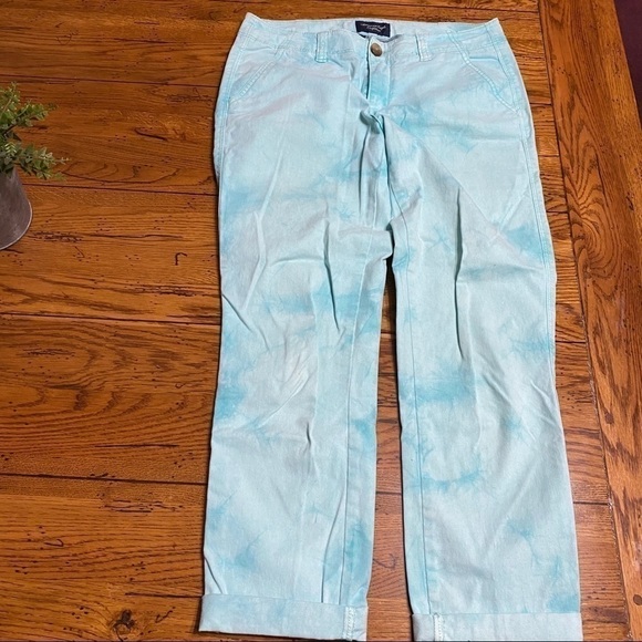 american-eagle Mint Green Marbled Rolled Crop Sz4 - Picture 4 of 8